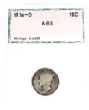 1916-D Mercury Dime Key Date AG3 Coin