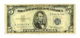 Rare 1953 $5 Blue Seal Silver Certificate