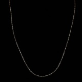 *Fine Jewelry 14KT White Gold, 18'' Diamond Cut Link Chain