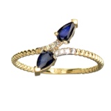 APP: 0.8k Fine Jewelry 14KT Gold, 0.53CT Blue Sapphire And Diamond Ring