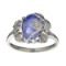 Fine Jewelry Designer Sebastian, 2.71CT Pear Cut Cabochon Tanzanite And Sterling Silver Ring