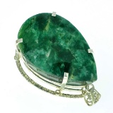APP: 12.4k Fine Jewelry Designer Sebastian 373.64CT Pear Cut Green Beryl and Sterling Silver Pendant