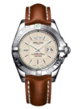 *Breitling Men's Galactic 41 Stainless Steel Case, Leather Strap, Scratch Resistant Watch