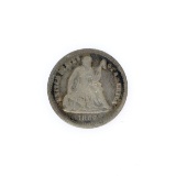Rare 1862 Liberty Seated Half Dime Coin