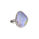 APP: 0.9k Fine Jewelry 9.77CT Free Form Blue Boulder Brown Opal And Sterling Silver Ring