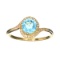APP: 0.9k Fine Jewelry Designer Sebastian 14KT Gold, 1.27CT Round Cut Blue Topaz  And Diamond Ring