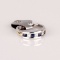 *Fine Jewelry 14 kt. White Gold, 0.18CT Diamond And 0.40CT Sapphire, One Of a Kind Ring