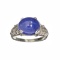 Fine Jewelry Designer Sebastian 5.38CT Oval Cut Tanzanite Platinum Over Sterling Silver Ring