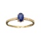Designer Sebastian 14KT Gold, 0.62CT Oval Cut Sapphire and 0.06CT Round Brilliant Cut Diamond Ring