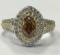 *Fine Jewelry 7.00GM 18kt Two Tone Gold, 1.20CT Marquise Cut White And Chocolate Diamond Ring