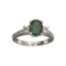 APP: 1k Fine Jewelry 1.56CT Green Emerald And White Sapphire Sterling Silver Ring