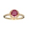Designer Sebastian 14KT Gold, 1.25CT Round Cut Ruby and 0.09CT Round Brilliant Cut Diamond Ring
