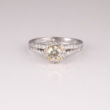 APP: 7.9k *14 kt. Two Tone Gold, 1.02CT Round Cut Diamond Ring