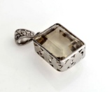 APP: 1.2k Fine Jewelry Designer Sebastian 20.40CT Rectangular Cut Quartz and Sterling Silver Pendant