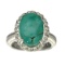 Fine Jewelry Designer Sebastian, 3.96CT Oval Cut Cabochon Turquoise And Sterling Silver Ring
