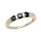 *Fine Jewelry 1.26CT Round Cut Black Diamond And Sterling Silver, 14K Gold Over Lay Ring