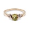 APP: 0.6k 14 kt. Gold, 0.42CT Peridot And White Sapphire Ring
