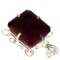 APP: 11.1k Fine Jewelry Designer Sebastian 262.50CT Emerald Cut Ruby and Sterling Silver Pendant