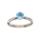 APP: 0.5k Fine Jewelry Designer Sebastian 0.68CT Round Cut Blue Topaz and Sterling Silver Ring