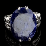 APP: 1.1k Fine Jewelry Designer Sebastian 14.00CT Oval Cut Blue Sapphire and Sterling Silver Ring