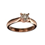APP: 4.8k Fine Jewelry 14 kt. Rose Gold, 0.54CT Round Cut Diamond Ring