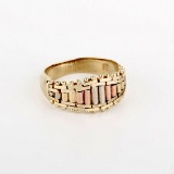 *Fine Jewelry 14KT Gold, Tri-Color Ladies Ring (FJ F272)