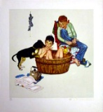 Lickin' Good Bath by Norman Rockwell