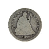 1877 Liberty Seated Quarter Dollar Coin
