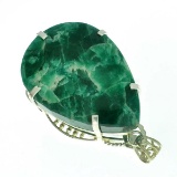 APP: 13.3k Fine Jewelry Designer Sebastian 399.63CT Pear Cut Green Beryl and Sterling Silver Pendant