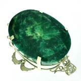 APP: 14.8k Fine Jewelry Designer Sebastian 440.76CT Oval Cut Green Beryl and Sterling Silver Pendant
