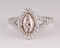 *Fine Jewelry 14 kt. Two Tone Gold, 0.54CT Marquise Cut Diamond And 0.53CT Round Cut Diamond  Ring