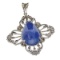 APP: 5.9k 20.74CT Tanzanite and Diamond 14kt Over Sterling Silver Pendant