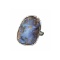 APP: 0.9k Fine Jewelry 22.50CT Free Form Blue Boulder Brown Opal And Sterling Silver Ring