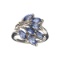 Fine Jewelry Designer Sebastian, 1.30CT Marquise Cut Blue Iolite And Sterling Silver Cluster Ring