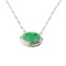 Designer Sebastian Oval Cut Cabochon Chalcedony and 0.15CT Green Emerald Sterling Silver Necklace