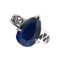APP: 1k Fine Jewelry Designer Sebastian 3.39CT Pear Cut Blue Sapphire and Sterling Silver Ring