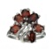 Fine Jewelry Designer Sebastian, 3.28CT Oval Cut Almandite Garnet And Sterling Silver Cluster Ring