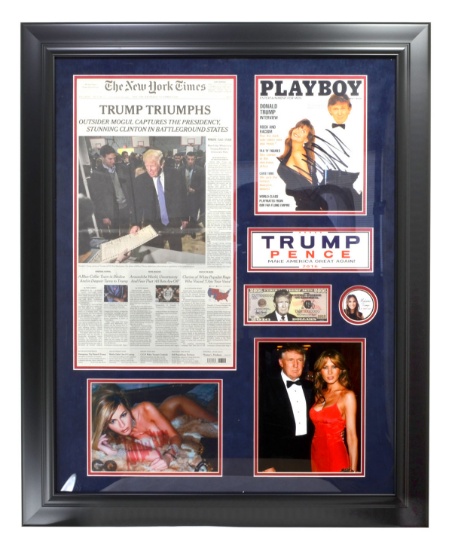 Original New York Times Trump Newspaper Photp's Plate Signed Great Memorabilia  -PNR-