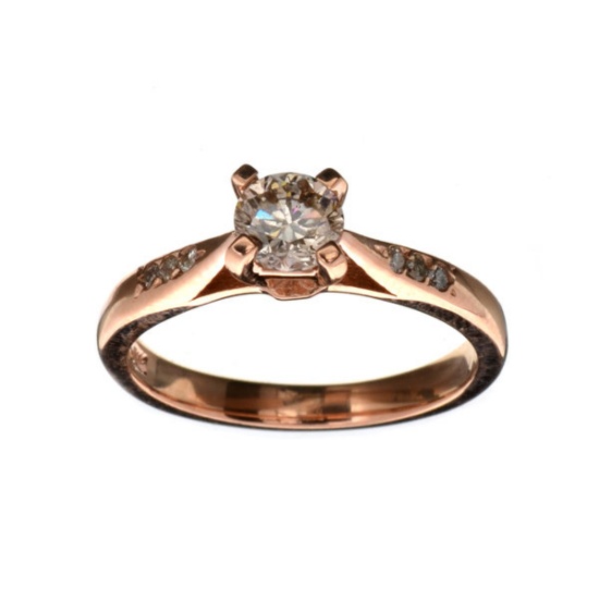 APP: 5.2k Fine Jewelry 14 kt. Rose Gold, 0.57CT Round Cut Diamond Ring
