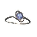 APP: 0.7k Fine Jewelry 0.31CT Round Cut Tanzanite And Platinum Over Sterling Silver Ring