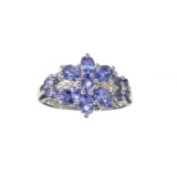APP: 1.4k Fine Jewelry 1.14CT Oval Cut Tanzanite Over Sterling Silver Ring