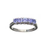 APP: 0.9k Fine Jewelry 0.95CT Round Cut Tanzanite Over Sterling Silver Ring