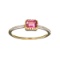 Sebastian 14KT Gold, Rectangular Cut Pink Tourmaline and 0.05CT Round Brilliant Cut Diamond Ring