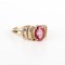 *Fine Jewelry 14KT Gold, 0.20CT Diamond Pink Stone Ring (FJ F327)