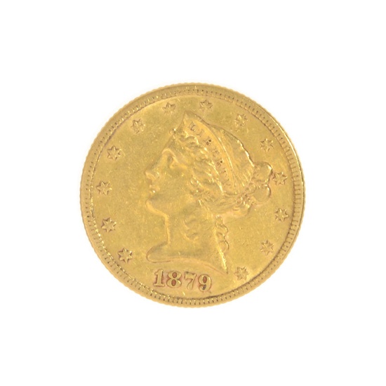 1879 $5 U.S. Liberty Head Gold Coin