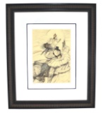 Toulouse-Lautrec (After) 'Travail De Panneau a Travers Un Cerceau' Framed 19x23 Ltd. Edition 332/350