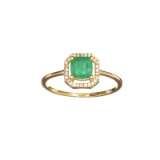 APP: 1.1k Fine Jewelry Designer Sebastian 14KT Gold, 0.67CT Green Emerald And Diamond Ring