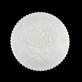 Vintage 9' Satin Double Rose Footed Plate