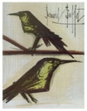 Bernard Buffet Lithograph ''''Deux Oiseaux'''' 18 x 24 Paper Image