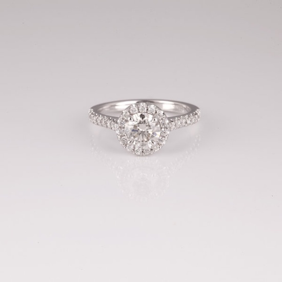 APP: 9.3k *14 kt. White Gold, 1.60CT Round Cut Diamond Ring